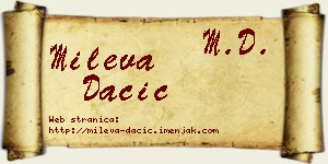 Mileva Dačić vizit kartica